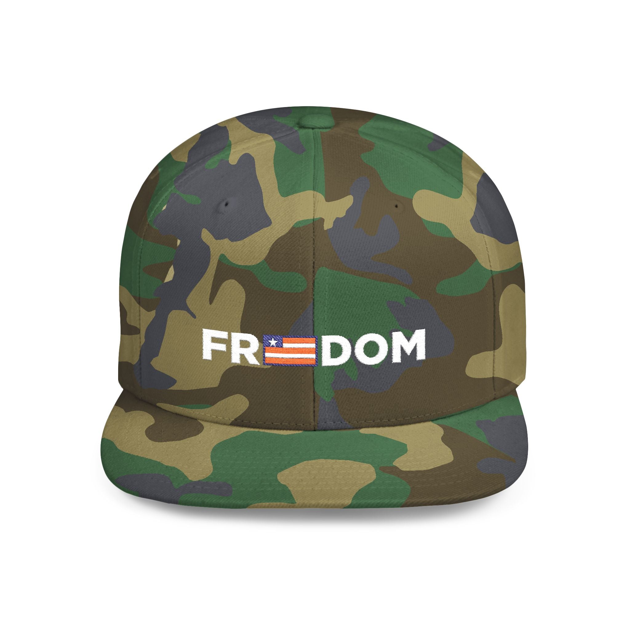 Freedom Embroidered Flat Bill Snapback