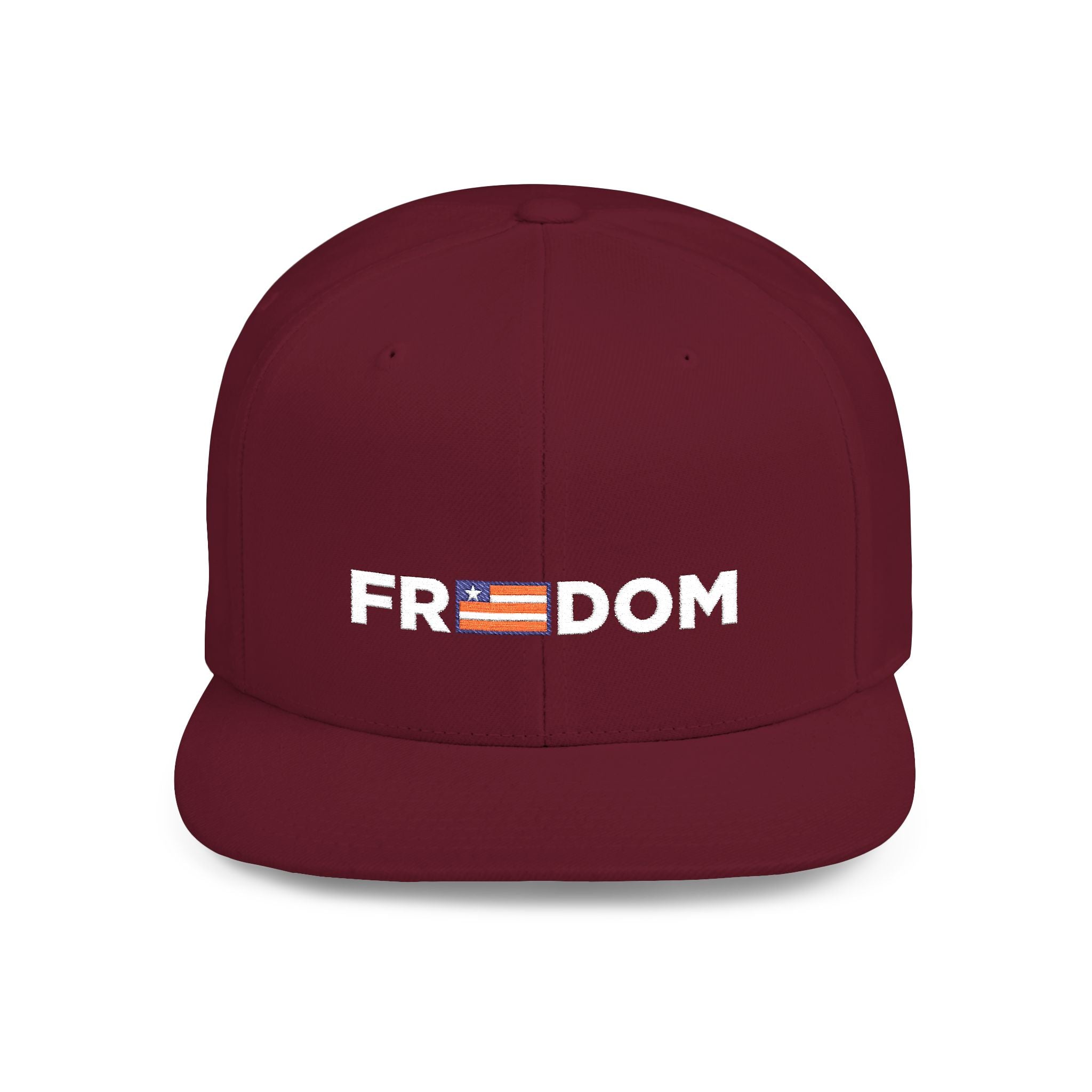 Freedom Embroidered Flat Bill Snapback