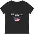 Women's "One Nation Under God" Patriotic V‑Neck Tee